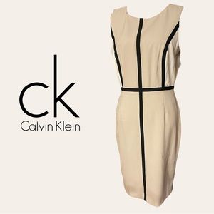 Calvin Klein | Color Block Beige Career Dress size 10